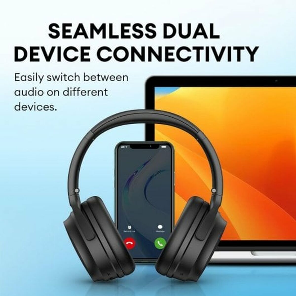 Bluetooth-наушники с микрофоном Edifier WH700NB  Чёрный